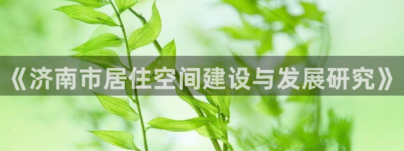 新宝5苹果手机下载：《济南市居住空间建设与发展研究》