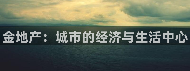 新宝5手机登录：金地产：城市的经济与生活中心