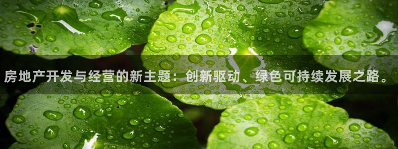 新宝5褚74OOO5：房地产开发与经营的新主题：创新驱动、绿
