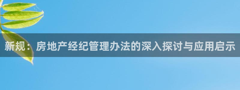 新宝5线路登录：新规：房地产经纪管理办法的深入探讨与应用启示
