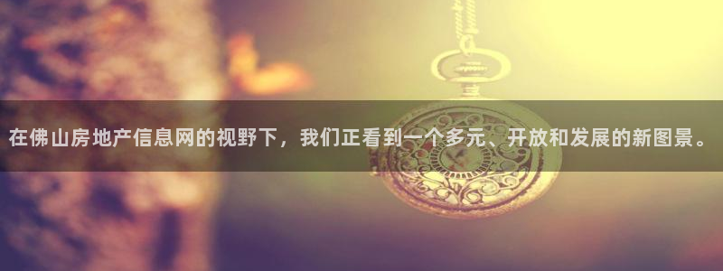 新宝5日谢29999：在佛山房地产信息网的视野下，我们正看到