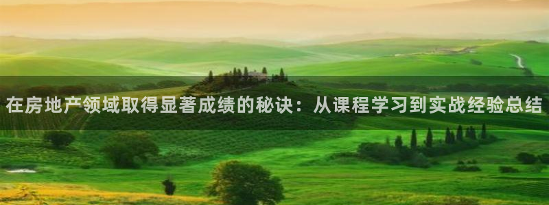 新宝5总代：在房地产领域取得显著成绩的秘诀：从课程学习到实战