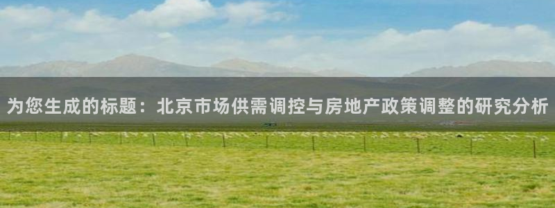 新宝cR一5：为您生成的标题：北京市场供需调控与房地产政策调